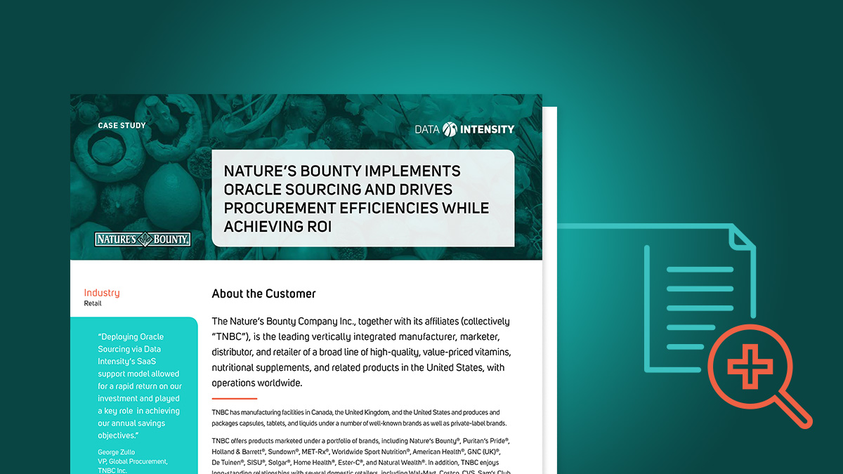 Nature’s Bounty Implements Oracle Sourcing and Drives Procurement Efficiencies While Achieving ROI